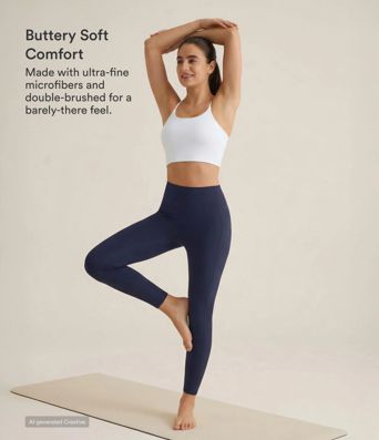 SoftlyZero™ High Waisted Double Pockets Plain Leggings-UPF50+ SoftlyZero™ High Waisted Double Pockets Plain Leggings-UPF50+