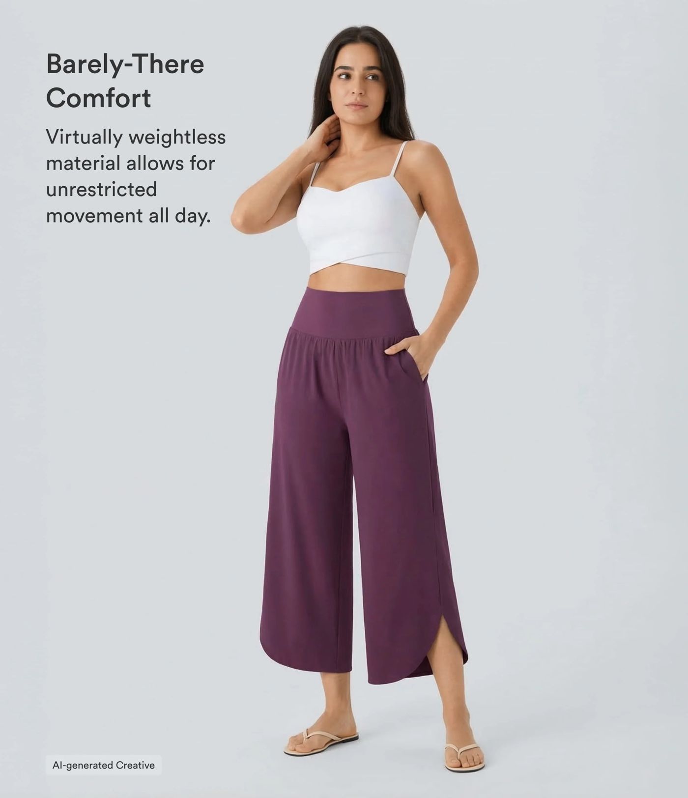 Breezeful™ High Waisted Tummy Control Split Hem Quick Dry Resort Pants with Pockets Breezeful™ High Waisted Tummy Control Split Hem Quick Dry Resort Pants with Pockets