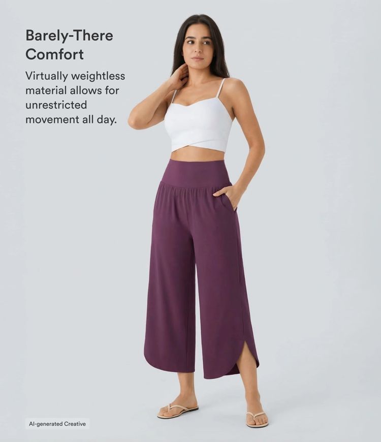 Breezeful™ High Waisted Tummy Control Split Hem Quick Dry Resort Pants with Pockets Breezeful™ High Waisted Tummy Control Split Hem Quick Dry Resort Pants with Pockets