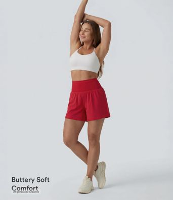 SoftlyZero™ Airy High Waisted Tummy Control 2-in-1 InstantCool Yoga Shorts with Pockets