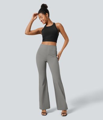 Pantalon tailleur légèrement évasé taille haute avec poches arrière Halara Flex™