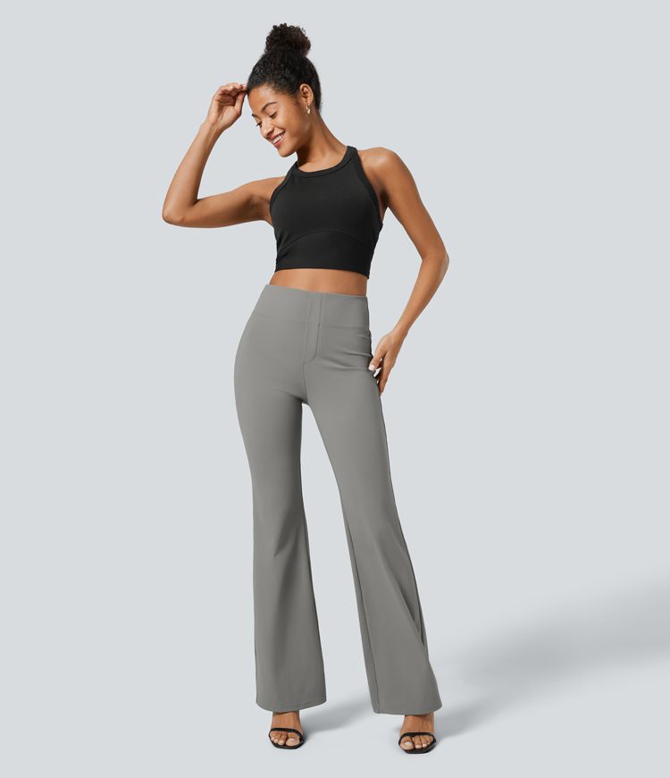 Pantalon tailleur légèrement évasé taille haute avec poches arrière Halara Flex™