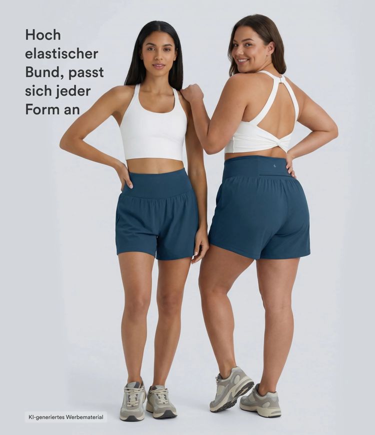 Softlyzero™ Airy - 2-in-1 Yoga-Shorts mit hohem Bund, mehreren Taschen, Bauchkontrolle und InstantCool - 12,7 cm