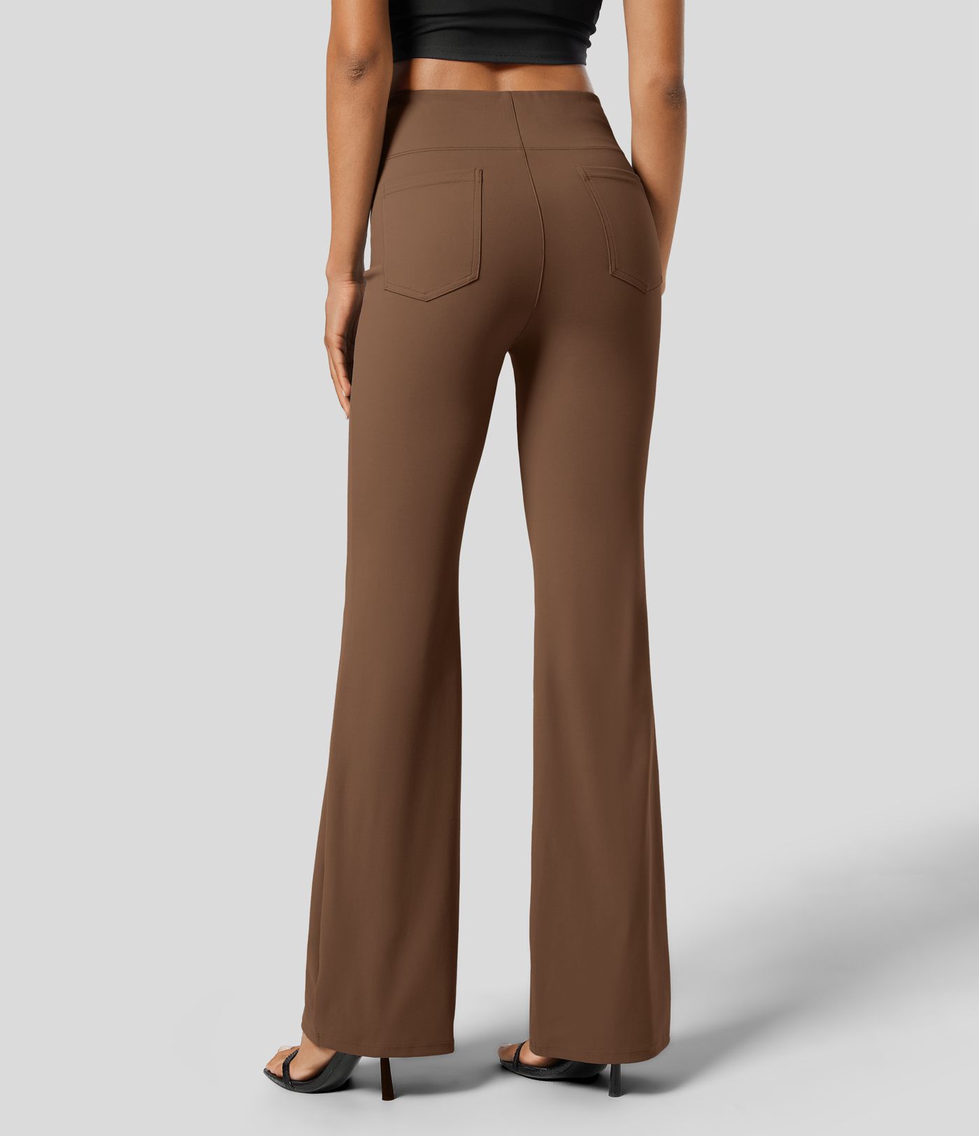 Halara Flex™ Dehnbare Stoffhose mit hohem Bund und Seitentasche hinten