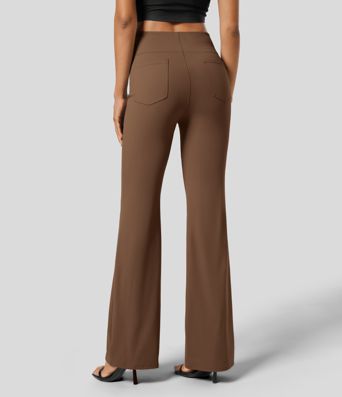 Halara Flex™ Dehnbare Stoffhose mit hohem Bund und Seitentasche hinten
