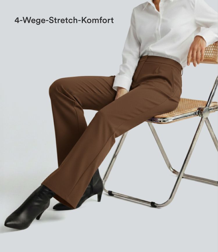 Halara Flex™ Dehnbare Stoffhose mit hohem Bund und Seitentasche hinten