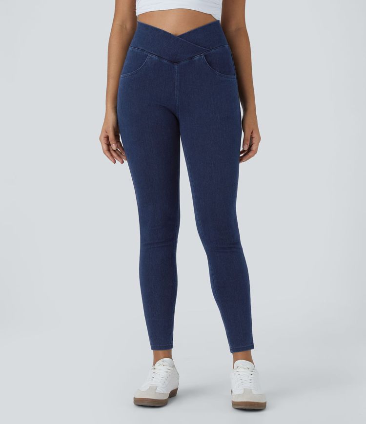 Halara Flex™ Jegging Travail Taille Haute Croisé Poches Multiples Tricot Extensible Halara Flex™ Jegging Travail Taille Haute Croisé Poches Multiples Tricot Extensible
