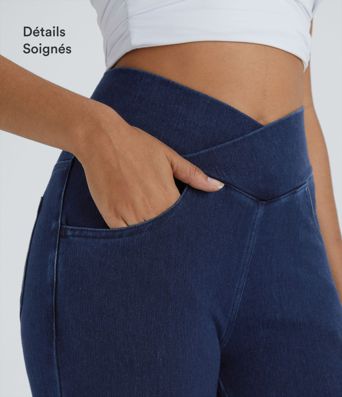 Halara Flex™ Jegging Travail Taille Haute Croisé Poches Multiples Tricot Extensible Halara Flex™ Jegging Travail Taille Haute Croisé Poches Multiples Tricot Extensible