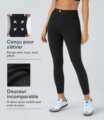 Leggings 7/8 de travail en denim taille haute avec poches Halara Flex™