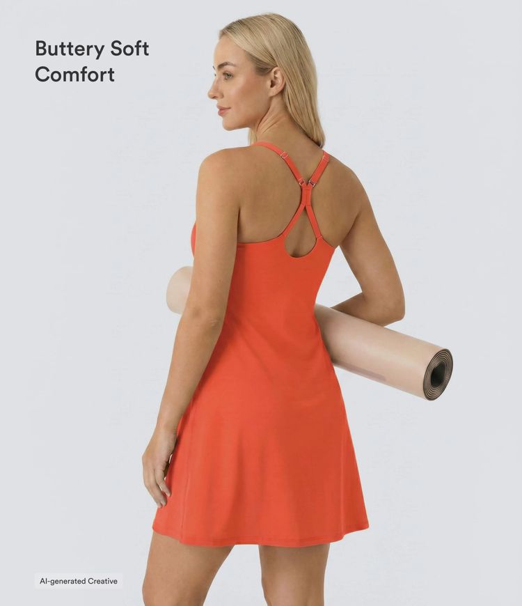 SoftlyZero™ Airy Cut Out 2-in-1 Pocket InstantCool Longer Active Dress-UPF50+ SoftlyZero™ Airy Cut Out 2-in-1 Pocket InstantCool Longer Active Dress-UPF50+