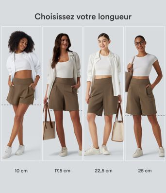 Short tailleur ample DayStretch taille haute 17,5 cm avec poches Short tailleur ample DayStretch taille haute 17,5 cm avec poches