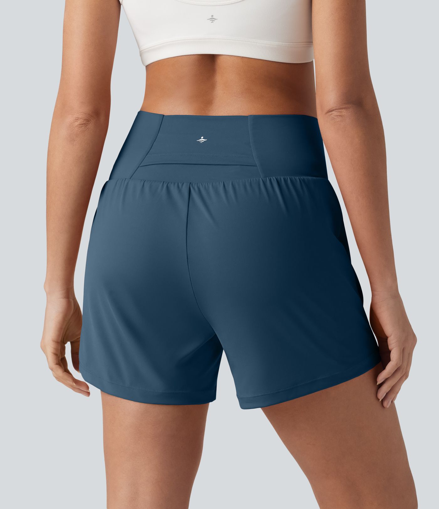 SoftlyZero™ Airy Crossover High Waisted 2-in-1 Cool Touch Yoga Shorts 5'' with Pockets