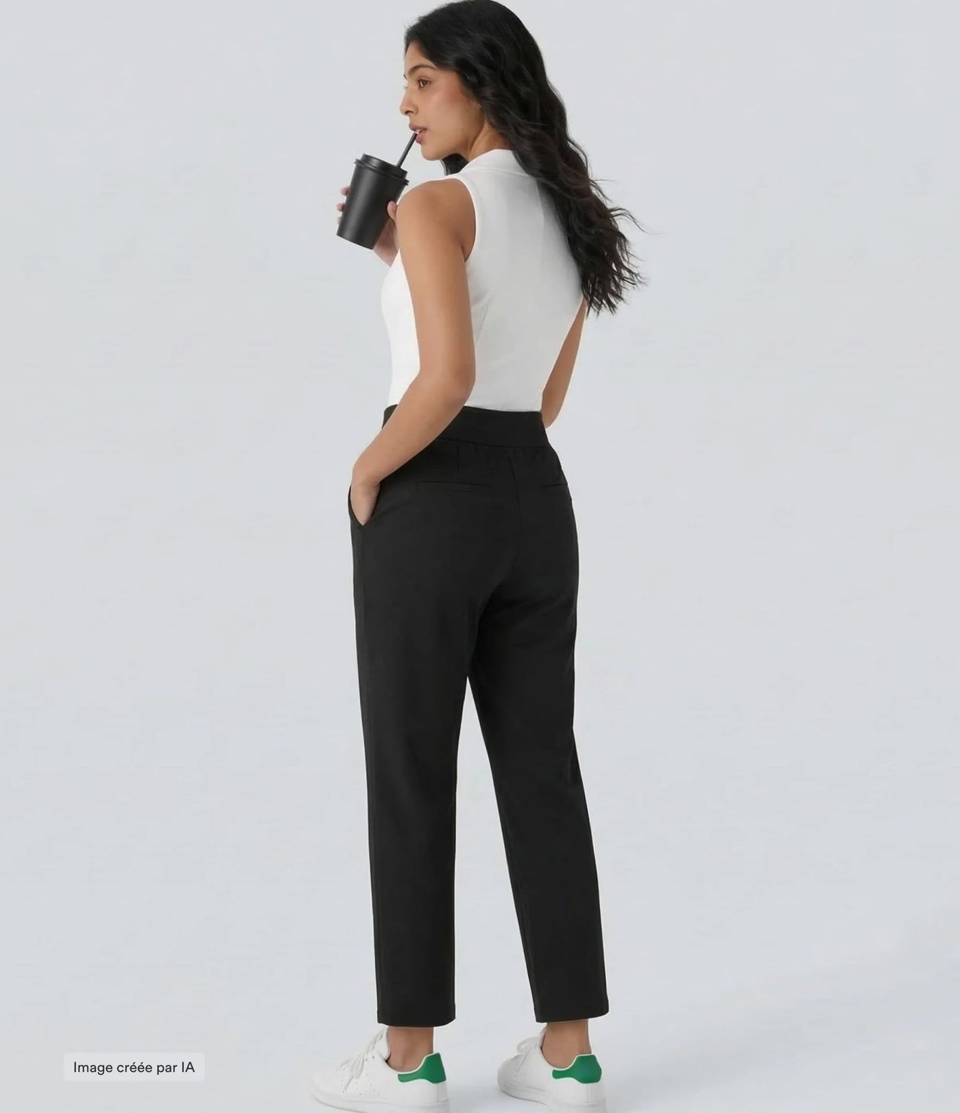 Pantalon de golf séchage rapide, taille mi-haute, avec poches et poche tee, UPF40+