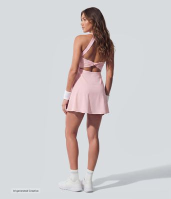 SoftlyZero™ Airy Backless Twisted Cool Touch Dance Active Dress-Easy Peezy Edition SoftlyZero™ Airy Backless Twisted Cool Touch Dance Active Dress-Easy Peezy Edition