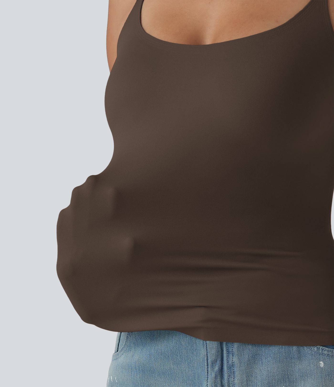Scoop Neck Built-in Bra Casual Tank Top B-E Cups Scoop Neck Built-in Bra Casual Tank Top B-E Cups
