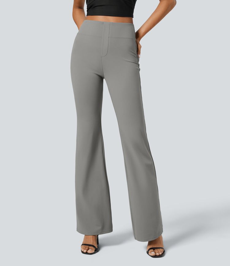 Halara Flex™ High Waisted Back Side Pocket Slight Flare Work Pants Halara Flex™ High Waisted Back Side Pocket Slight Flare Work Pants