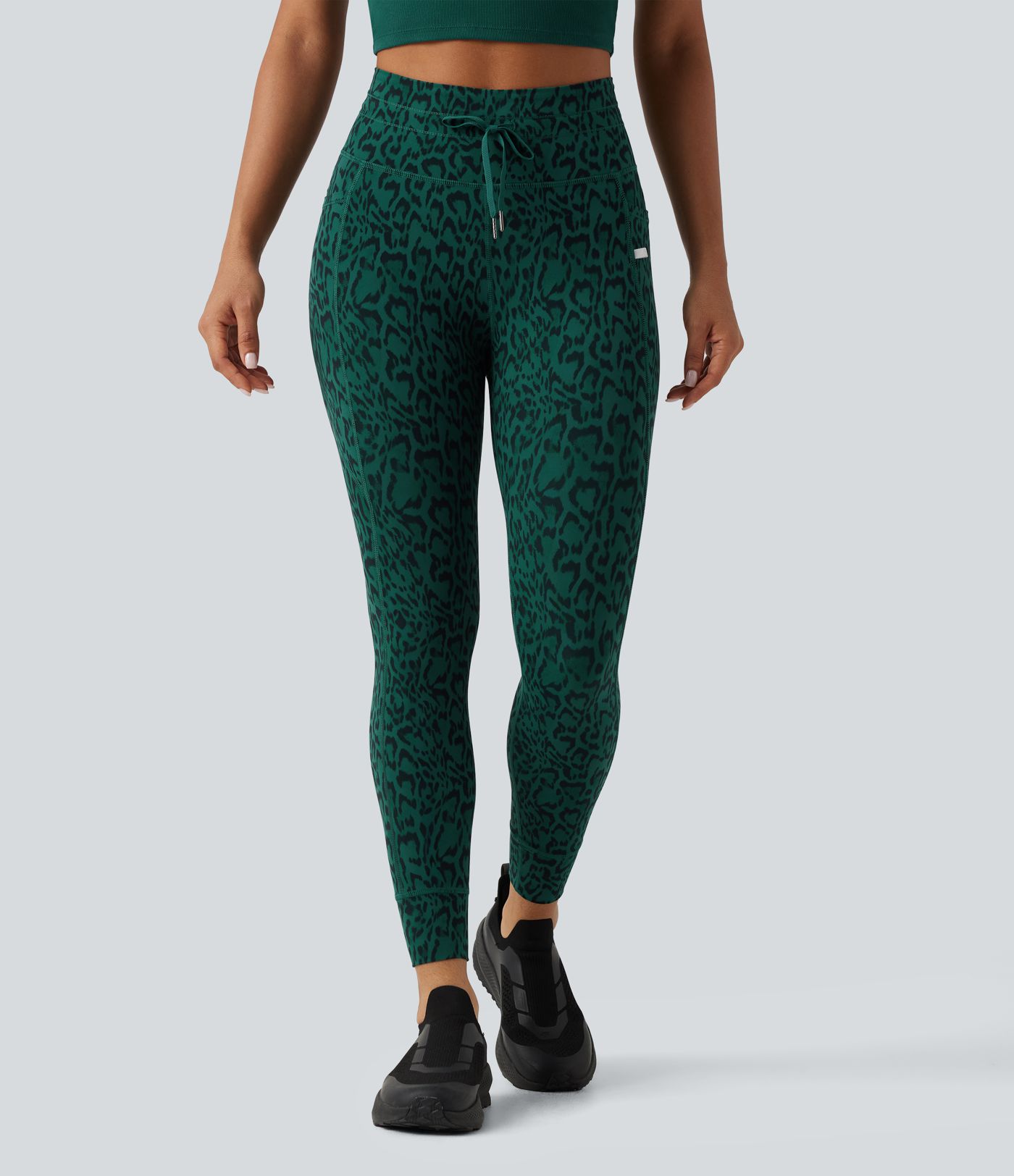 Halara UltraSculpt™ Leopard Print High Waisted Drawstring Yoga Leggings with Pockets