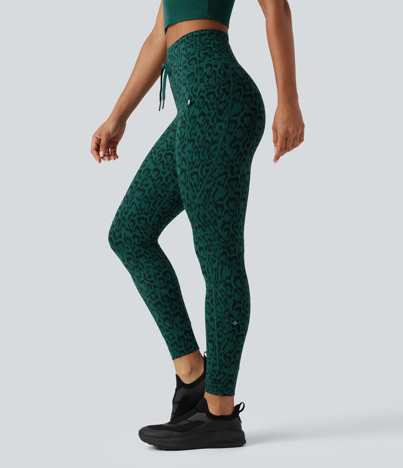 Halara UltraSculpt™ Leopard Print High Waisted Drawstring Yoga Leggings with Pockets
