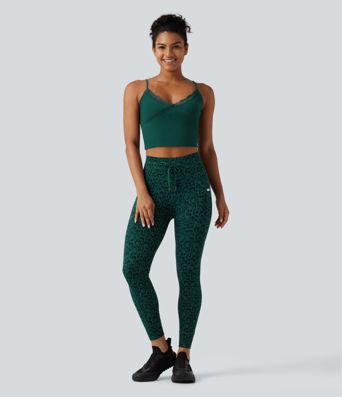Halara UltraSculpt™ Leopard Print High Waisted Drawstring Yoga Leggings with Pockets