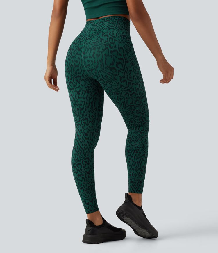 Halara UltraSculpt™ Leopard Print High Waisted Drawstring Yoga Leggings with Pockets