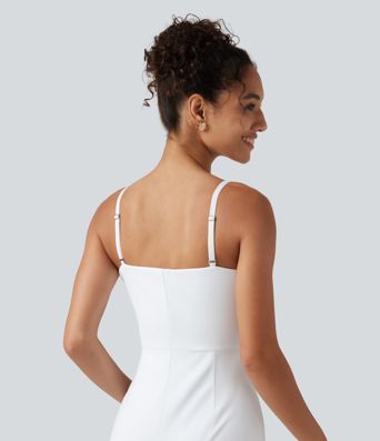 Robe nuisette mini avec brassière intégrée et dentelle contrastante en SoftlyZero™ Airy à toucher frais - UPF50+