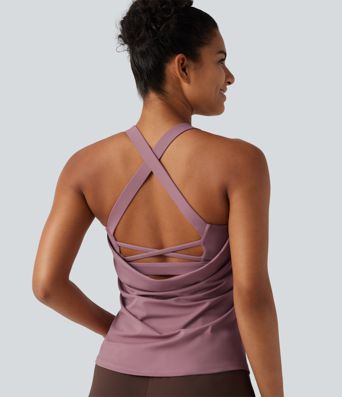 U Neck Built-in Bra Cool Touch Quick Dry Yoga Tank Top-UPF50+ U Neck Built-in Bra Cool Touch Quick Dry Yoga Tank Top-UPF50+