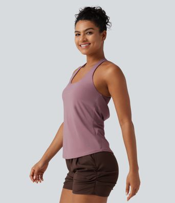 U Neck Built-in Bra Cool Touch Quick Dry Yoga Tank Top-UPF50+ U Neck Built-in Bra Cool Touch Quick Dry Yoga Tank Top-UPF50+