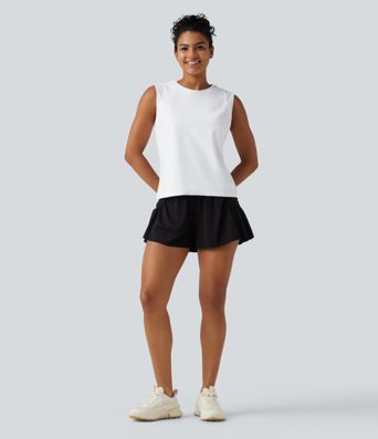SoftlyZero™ Airy Round Neck Contrast Breathable Mesh Cool Touch Running Tank Top-UPF50+ SoftlyZero™ Airy Round Neck Contrast Breathable Mesh Cool Touch Running Tank Top-UPF50+
