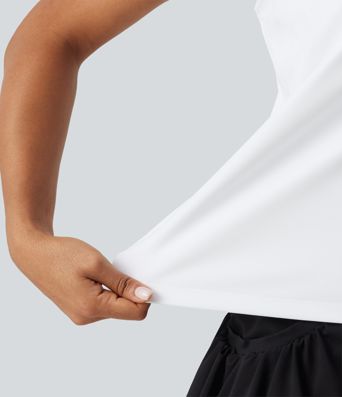 SoftlyZero™ Airy Round Neck Contrast Breathable Mesh Cool Touch Running Tank Top-UPF50+ SoftlyZero™ Airy Round Neck Contrast Breathable Mesh Cool Touch Running Tank Top-UPF50+