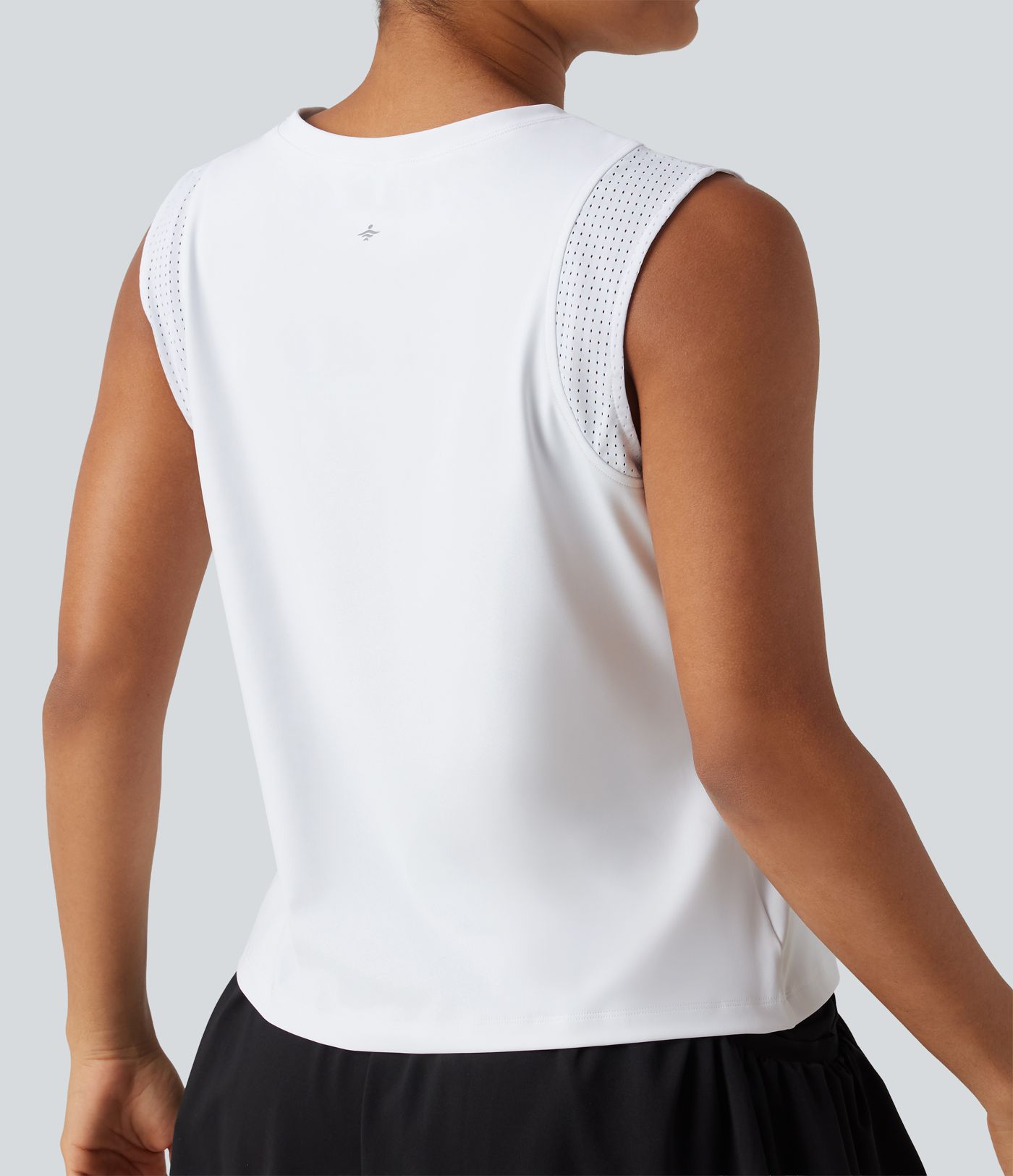 SoftlyZero™ Airy Round Neck Contrast Breathable Mesh Cool Touch Running Tank Top-UPF50+ SoftlyZero™ Airy Round Neck Contrast Breathable Mesh Cool Touch Running Tank Top-UPF50+