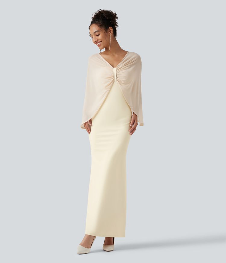 SoftlyZero™ Plush Tube Built-in Bra Contrast Mesh Mermaid Maxi Dress SoftlyZero™ Plush Tube Built-in Bra Contrast Mesh Mermaid Maxi Dress
