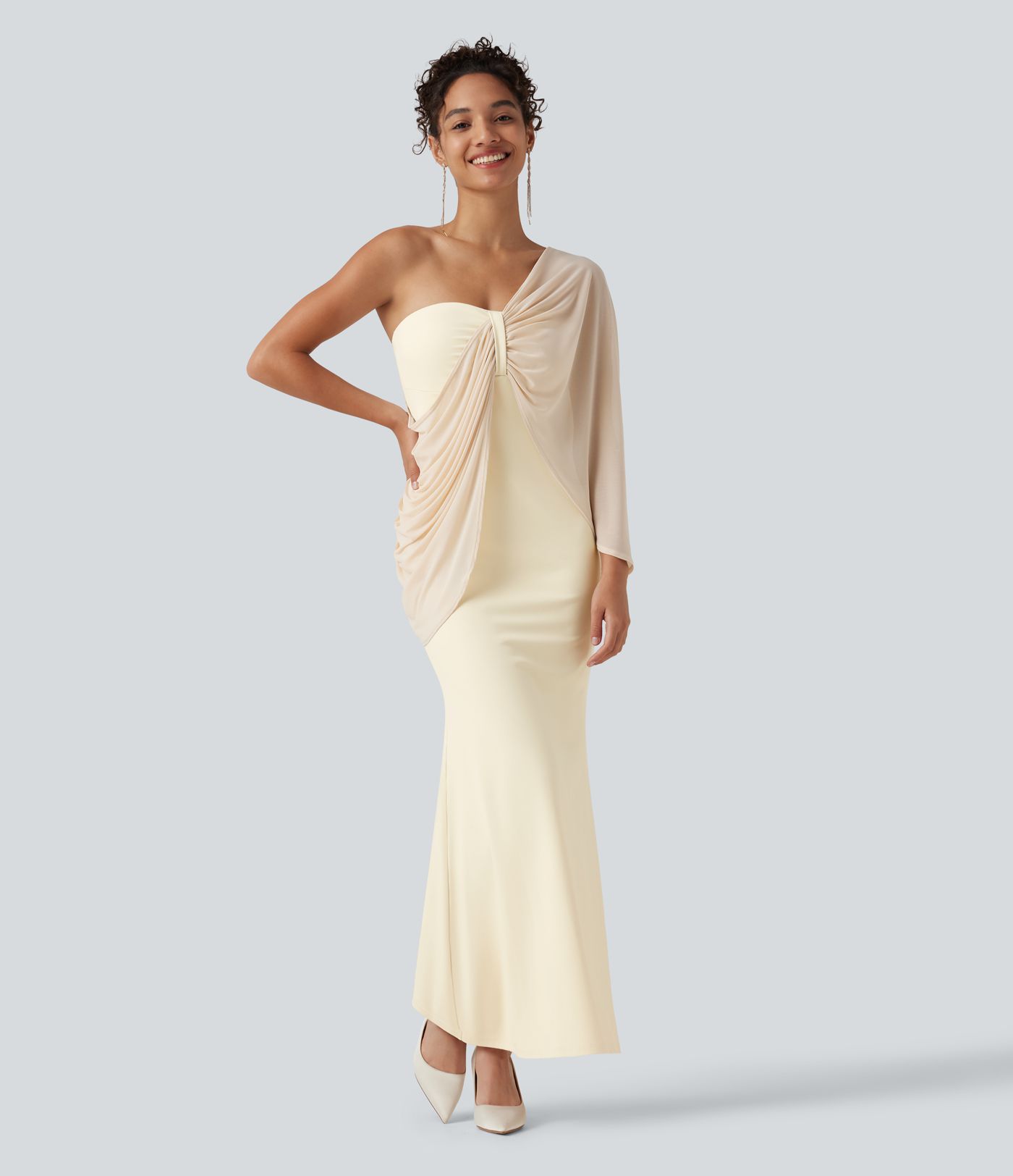 SoftlyZero™ Plush Tube Built-in Bra Contrast Mesh Mermaid Maxi Dress SoftlyZero™ Plush Tube Built-in Bra Contrast Mesh Mermaid Maxi Dress