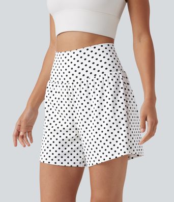 High Waisted 2-in-1 Polka Dot Yoga Shorts 5'' with Pockets High Waisted 2-in-1 Polka Dot Yoga Shorts 5'' with Pockets