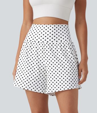 High Waisted 2-in-1 Polka Dot Yoga Shorts 5'' with Pockets High Waisted 2-in-1 Polka Dot Yoga Shorts 5'' with Pockets