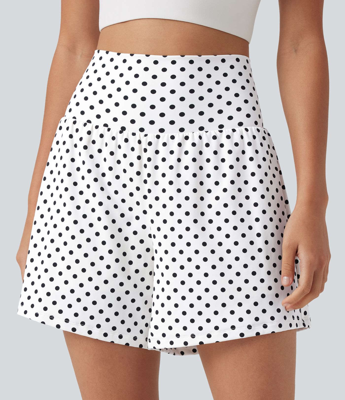 High Waisted 2-in-1 Polka Dot Yoga Shorts 5'' with Pockets High Waisted 2-in-1 Polka Dot Yoga Shorts 5'' with Pockets