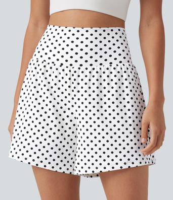 High Waisted 2-in-1 Polka Dot Yoga Shorts 5'' with Pockets High Waisted 2-in-1 Polka Dot Yoga Shorts 5'' with Pockets