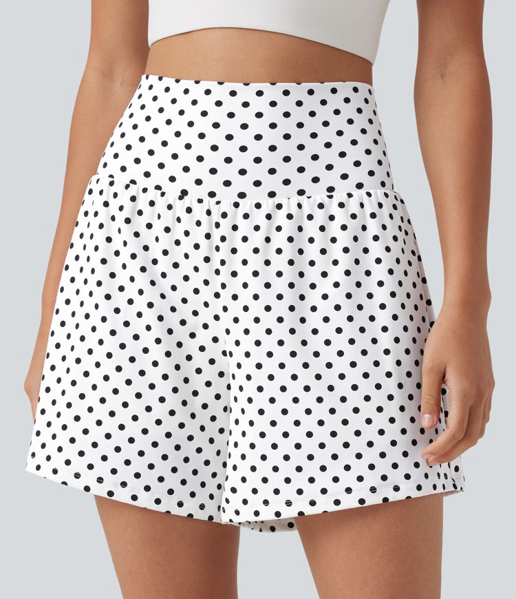 High Waisted 2-in-1 Polka Dot Yoga Shorts 5'' with Pockets High Waisted 2-in-1 Polka Dot Yoga Shorts 5'' with Pockets
