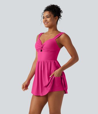 SoftlyZero™ Plush Sweetheart Neck Built-in Bra 2-in-1 Micro Mini Casual Dress with Pocket-Easy Peezy Edition