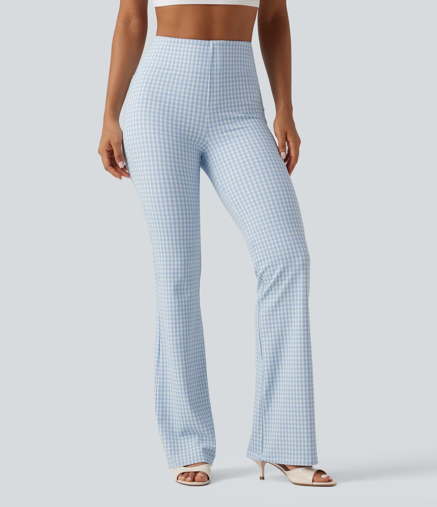 Halara Flex™ High Waisted Plaid Bootcut Work Pants with Pockets Halara Flex™ High Waisted Plaid Bootcut Work Pants with Pockets
