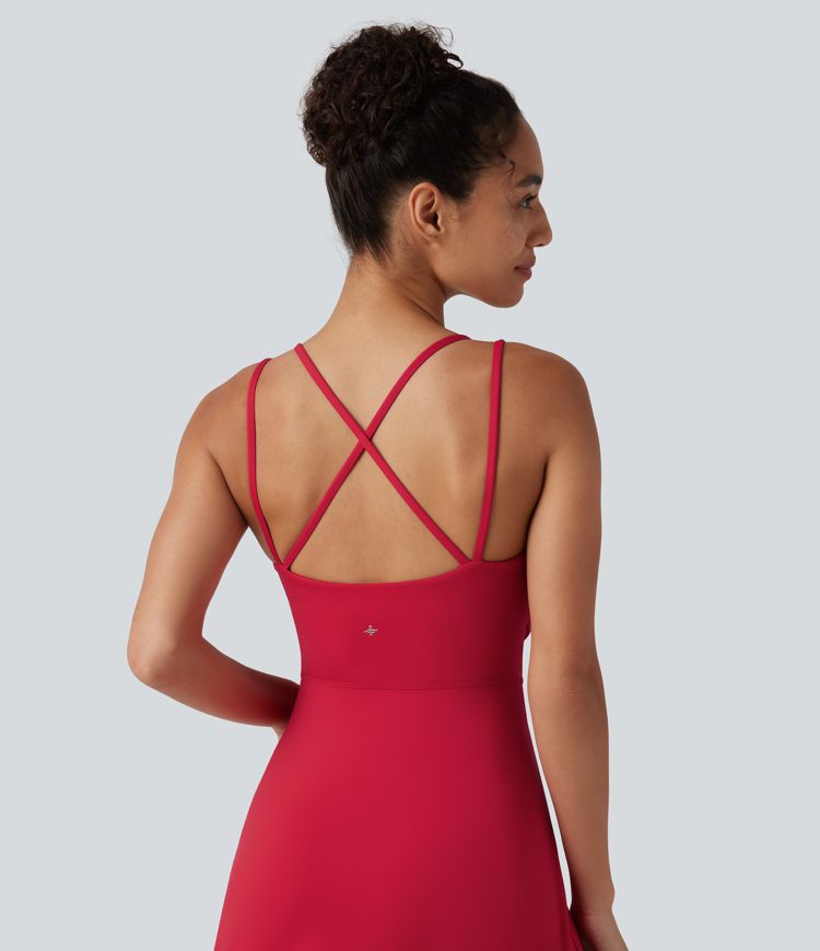 SoftlyZero™ Airy Built-in Bra 2-in-1 Cool Touch Mini Tennis Active Dress with Pockets-Easy Peezy Edition-UPF50+