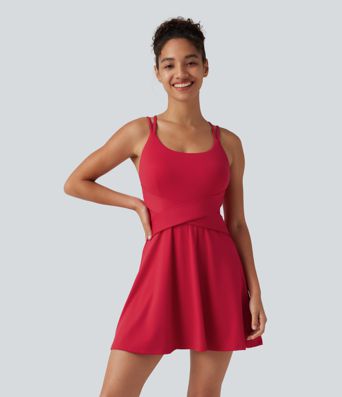 SoftlyZero™ Airy Built-in Bra 2-in-1 Cool Touch Mini Tennis Active Dress with Pockets-Easy Peezy Edition-UPF50+