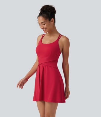SoftlyZero™ Airy Built-in Bra 2-in-1 Cool Touch Mini Tennis Active Dress with Pockets-Easy Peezy Edition-UPF50+