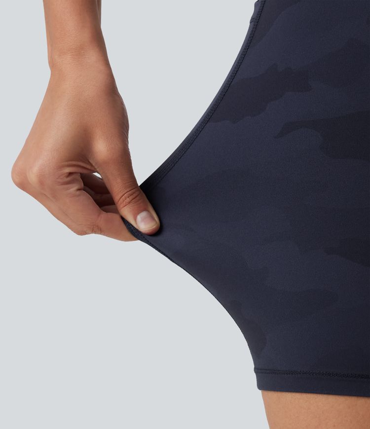 Halara UltraSculpt™ Camo Print High Waisted Tummy Control Training Biker Shorts 7'' with Pockets