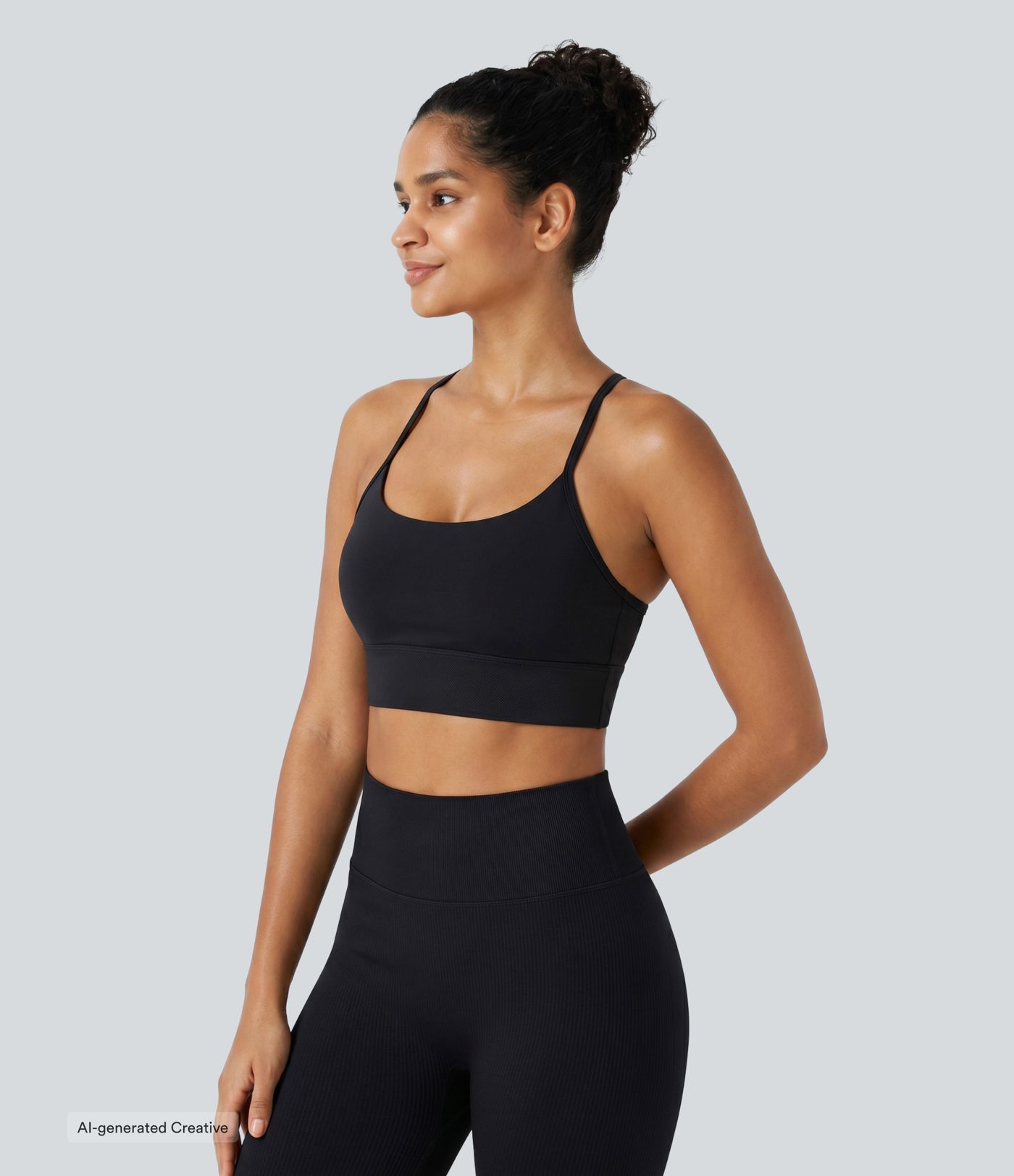 Square Neck Built-in Bra Cropped Casual Tank Top