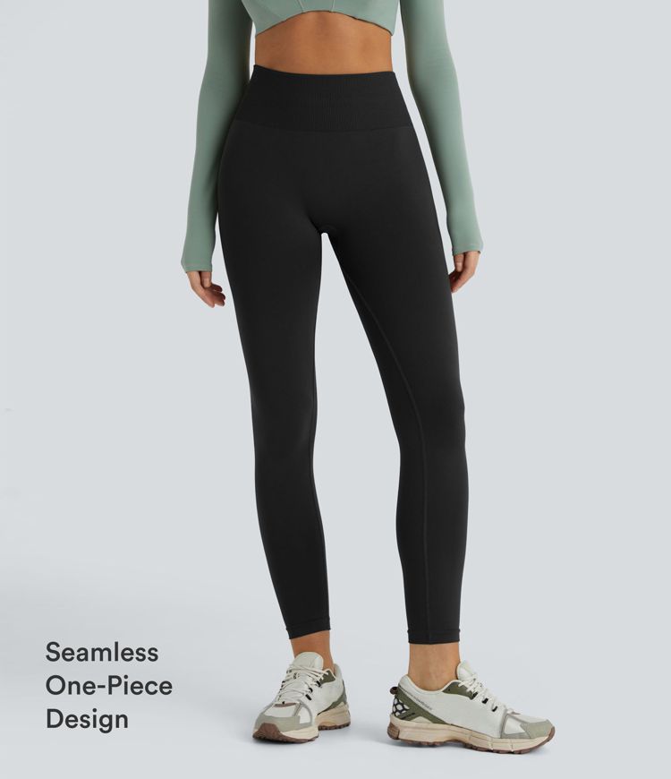 Nahtlose Passform Mittlere Höhe Bauchkontrolle Po-Lifting Yoga-Leggings Nahtlose Passform Mittlere Höhe Bauchkontrolle Po-Lifting Yoga-Leggings