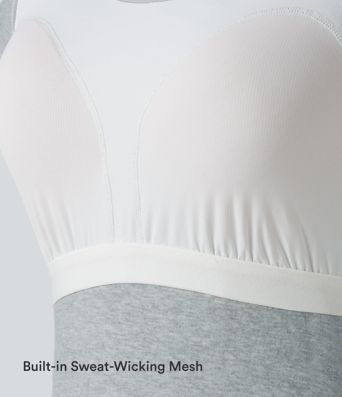 Halara Cotton Jersey Off-Shoulder Removable Straps Half Sleeve Built-in Bra Casual T-Shirt B-DD Cups