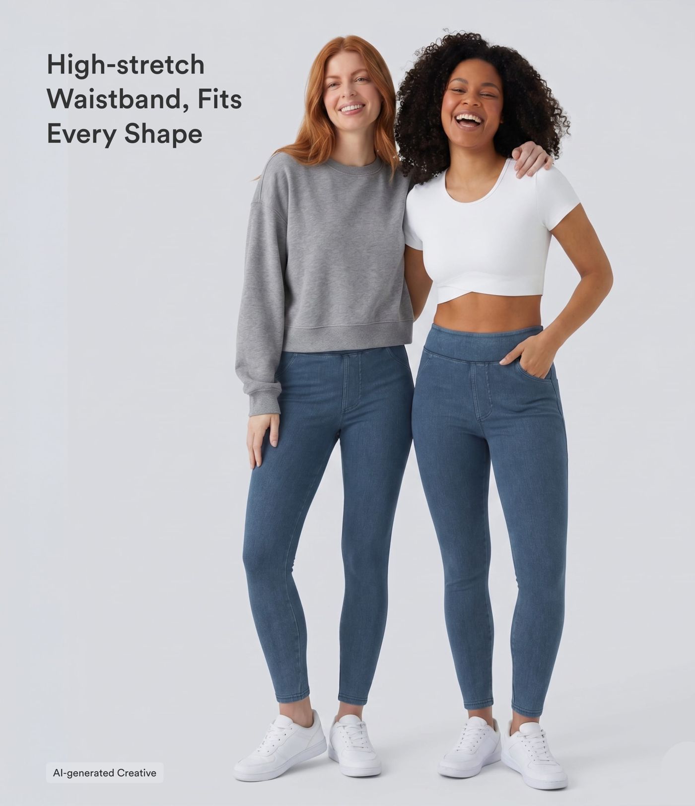Halara Flex™ High Waisted Pocket Denim Casual Leggings Halara Flex™ High Waisted Pocket Denim Casual Leggings
