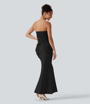 Robe maxi sirène SoftlyZero™ Plush bustier avec maintien intégré, coussinets amovibles et mesh contrasté Robe maxi sirène SoftlyZero™ Plush bustier avec maintien intégré, coussinets amovibles et mesh contrasté
