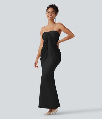 Robe maxi sirène SoftlyZero™ Plush bustier avec maintien intégré, coussinets amovibles et mesh contrasté Robe maxi sirène SoftlyZero™ Plush bustier avec maintien intégré, coussinets amovibles et mesh contrasté