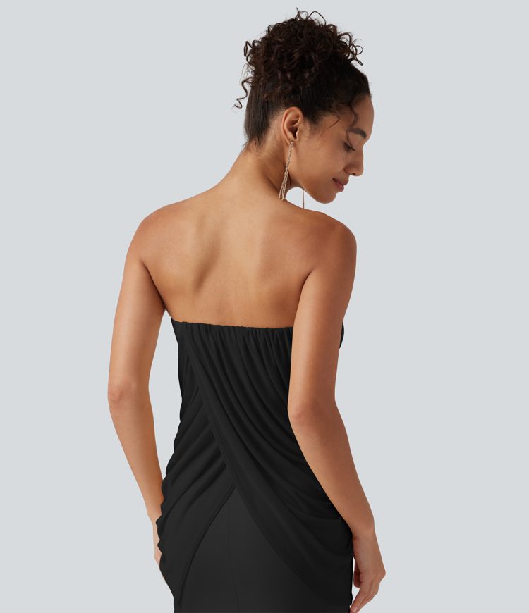 Robe maxi sirène SoftlyZero™ Plush bustier avec maintien intégré, coussinets amovibles et mesh contrasté Robe maxi sirène SoftlyZero™ Plush bustier avec maintien intégré, coussinets amovibles et mesh contrasté
